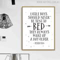 Little Boys Quotes Inspirational Scandinavian Nordic Painting Canvas Print for Living Room Decoration