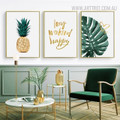 Turtle Leaf Botanical Quotes Painting Canvas Print for Living Room Wall Art