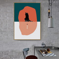 Sinking Cat Modern Animal Painting Canvas Print for Dining Room Decor