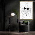 Monochrome Fox Animated Modern Animal Painting Canvas Print for Living Room Decor