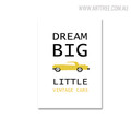 Vintage Cars Quotes Modern Wall Art 
