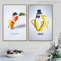 Dancer Fruits Creative Abstract Painting Canvas Print for Dining Room Decor