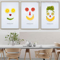 Smiley Faces Abstract Creative Nordic Painting Print for Dining Room Wall Flourish