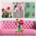 Good Vibes Modern Floral Painting Picture 3 Piece Framed Canvas Wall Art Prints For Wall Decoration
