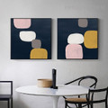 Many Rocks Vintage Abstract Still Life Painting Canvas Print for Dining Room Wall Ornament