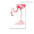 Flamingo Bird Modern Painting Canvas Print