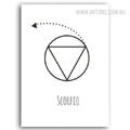 Scorpio Abstract Geometric Minimalist Painting Print