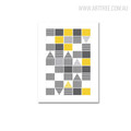 Yellow Triangle Abstract Geometric Scandinavian Artwork
