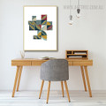 Abstract Square Shapes Geometric Scandinavian Painting Canvas Print for Room Getup