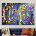 Human Faces Abstract Heavy Texture Artist Handmade Modern Stretched Canvas Oil Painting For Interior Decoration