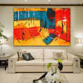 Multicolor Portraiture Abstract Acrylic Painting for Lounge Room Wall Decoration