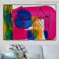 Pink Blue Shade Abstract Canvas Vignette for Living Room Wall Adornment
