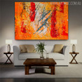 Reddish Abstract Texture Canvas Painting for Lounge Room Wall Equipment