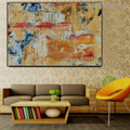 Yellowish Abstract Modern Texture Acrylic Painting for Interior Wall Disposition