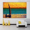 Sailboat Modern Seascape Canvas Smudge for Interior Wall Disposition