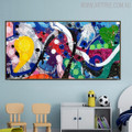 Deeply Color Abstract Modern Texture Handmade Oil Resemblance for Kids Room Wall Getup