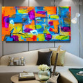 Brace Abstract Framed Texture Oil Portraiture for Interior Wall Decoration