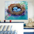 Nest Floral Modern Oil Tableau on Canvas for Interior Wall Equipment