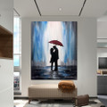 Love Rain Cityscape Modern Oil Resemblance for Room Wall Tracery