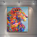 Calico Lion Animal Modern Textured Knife Canvas Vignette for Wall Assortment