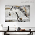 Horse Animal Framed Handmade Oil Portrait for Wall Outfit