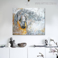 White Horse Face Animal Modern Handmade Canvas Portraiture for Living Room Wall Tracery