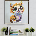 Kitty Modern Texture Handmade Animal Painting for Living Room Wall Getup