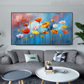 Chromatic Poppies Floral Acrylic Portmanteau for Home Wall Getup