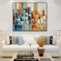 Hued Boxes Abstract Framed Heavy Texture Knife Artwork for Lounge Room Wall Getup