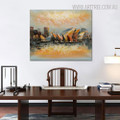 Sydney Opera House Modern Cityscape Heavy Texture Knife Smudge for Dining Room Wall Drape