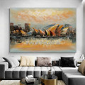 Sydney Opera House Modern Cityscape Stretched Heavy Texture Palette Knife Art Artist Handmade Canvas Art Painting For Office Wall Decoration Ideas