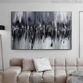 Scratches Effect Abstract Modern Heavy Texture Oil Smudge on Canvas for Lounge Room Wall Tracery