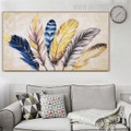 Feathers Abstract Framed Texture Handpainted Canvas for Living Room Wall Drape