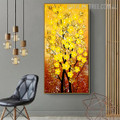 Gold Flowers Modern Floral Handmade Nature Smudge for Living Room Wall Decor