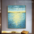 Seascape Abstract Modern Heavy Texture Handmade Nature Painting for Diy Wall Decor