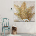 Palm Foliage Handmade Oil Effigy on Canvas for Modern Interior Design