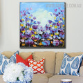 Calico Blossoms Abstract Framed Modern Floral Palette Knife Effigy for Living Room Wall Flourish 