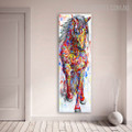 Hued Horse Animal Framed Modern Texture Handmade Canvas Art for Home Wall Drape