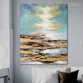 Blue Sky Framed Handmade Oil Portraiture for Lounge Room Wall Outfit