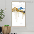 Hillsides Nature Mountainscape Framed Handmade Oil Painting for Wall Drape