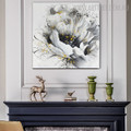White Rose Abstract Botanical Framed Portrayal for Room Wall Assortment