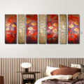 Calendula Floral Oil Painting 7 Panel Abstract Handmade Multi Panel Canvas Oil Painting Wall Art Set For Room Ornament
