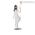 Girl Holding Balloon Iron Material Modern Statue for Sale