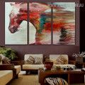 Colorific Horse Animal Acrylic Modern 3 Piece Split Canvas Painting Set for Wall Hanging