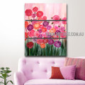 Hued Flowers Botanical Handmade 3 Piece Multi Panel Canvas Oil Painting Wall Art Set Painting For Room Décor