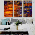 Varicolored Texture Abstract Modern Handmade 3 Piece Split Canvas Painting Wall Art Set For Room Wall Tracery