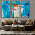 Multicoloured Flaws Abstract Acrylic Handmade 3 Piece Split Complementary Painting Wall Art Set For Room Wall Finery