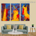Assorted Abstract Acrylic Modern Heavy Texture Handmade 3 Piece Split Complementary Painting Wall Art Set for Room Decoration
