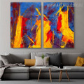 Scars Abstract Acrylic Contemporary Heavy Texture Handmade 2 Piece Split Panel Painting Art Set for Room Finery