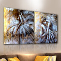 Ballerina Dancers Figure Handmade 2 Piece Multi Panel Oil Paintings Wall Art Set For Room Onlay